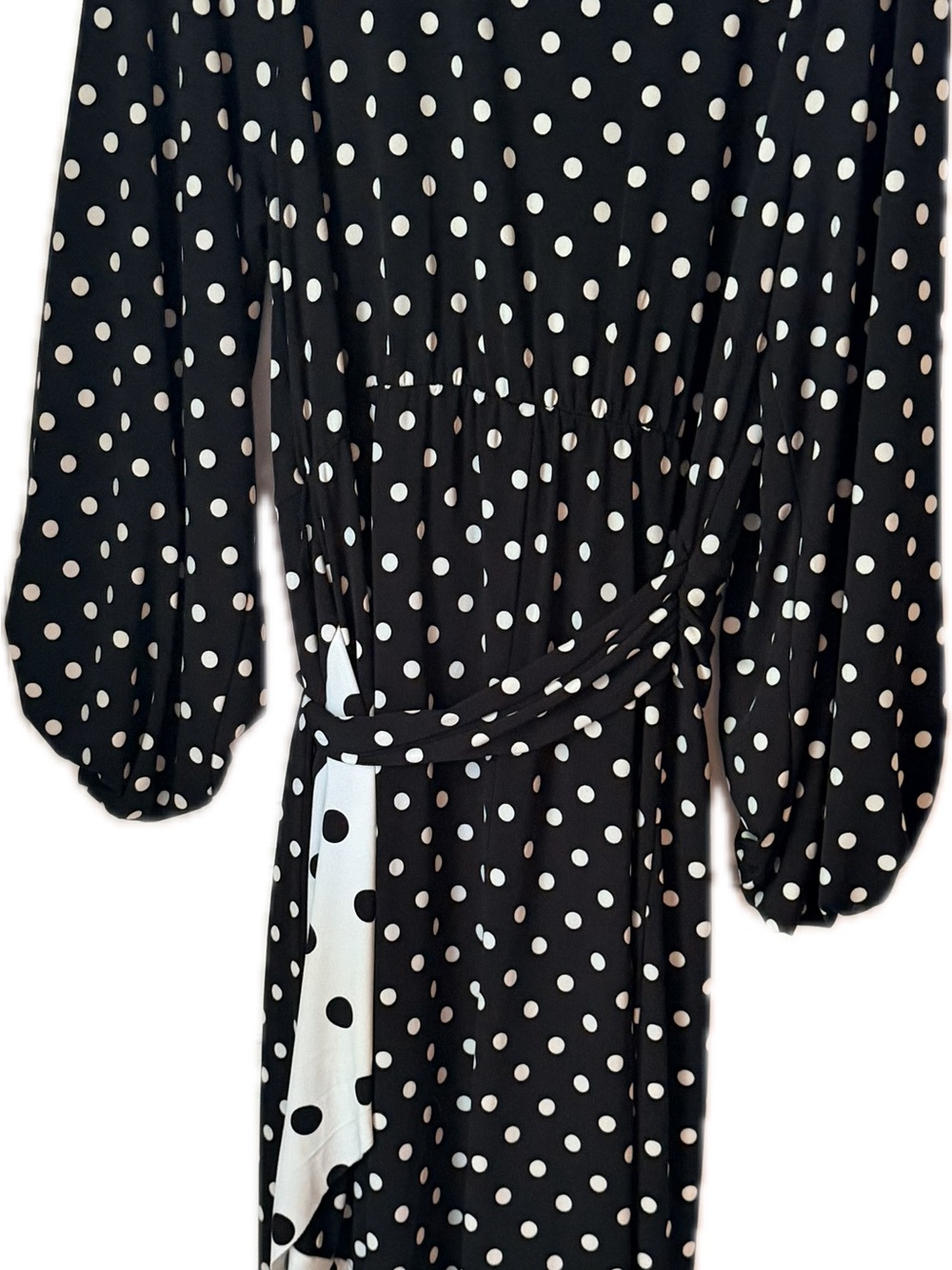 Cato Black and White Polka Dot Midi Dress